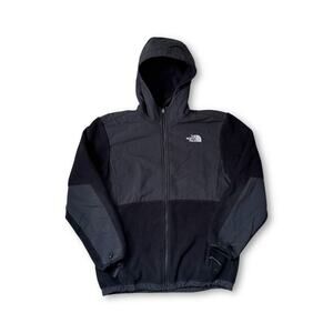 The North Face Girls XL Hooded Full Zip Fleece Jacket Black